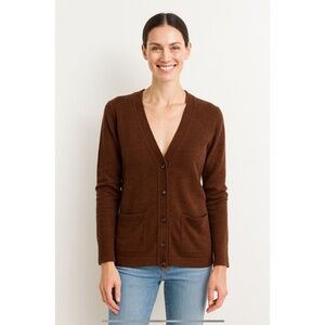 PERUVIAN CONNECTION CARDIGAN SWEATER POCKET BUTTON FRONT BABY ALPACA WOOL XS